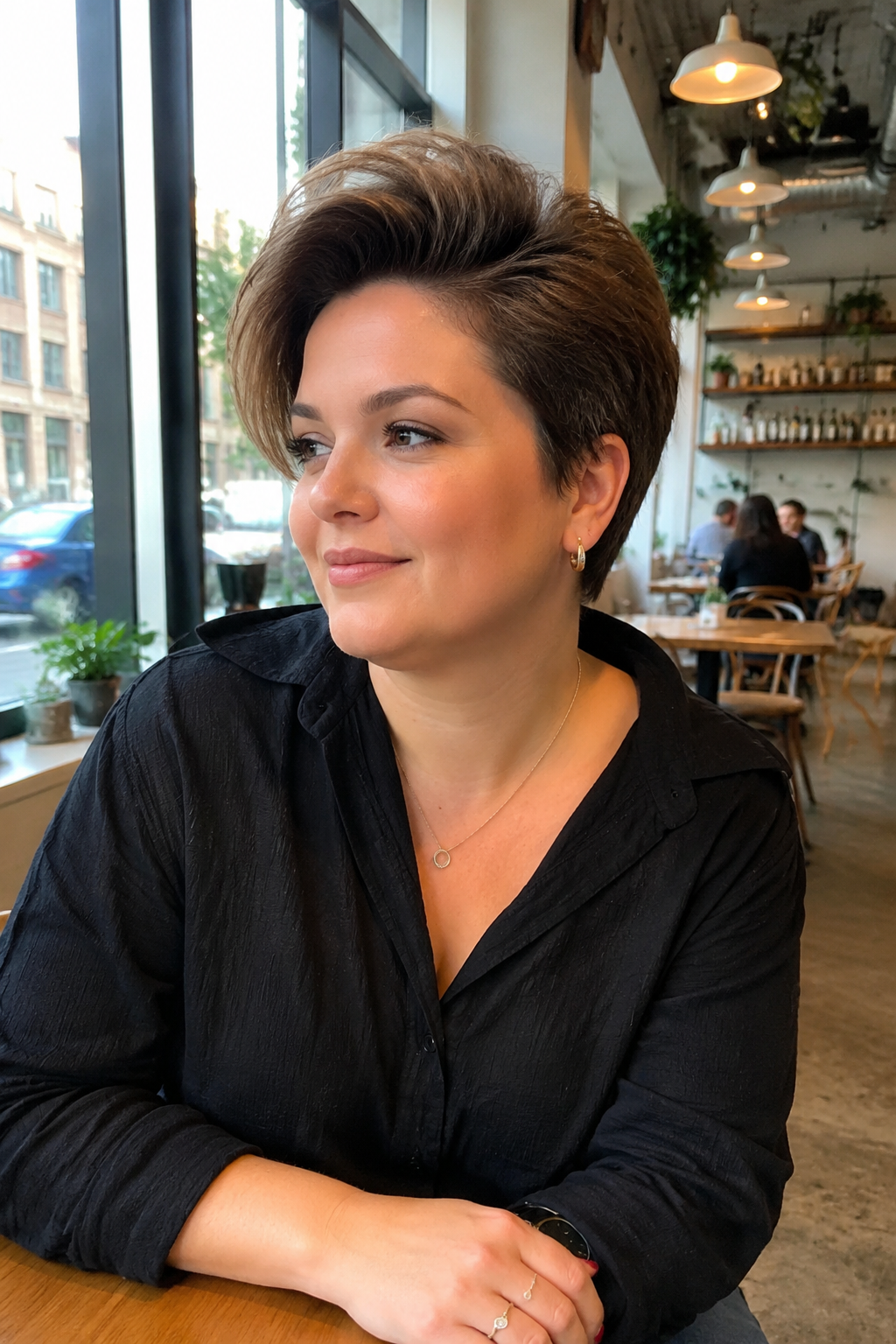 Side-Parted Pixie with Crown Lift
