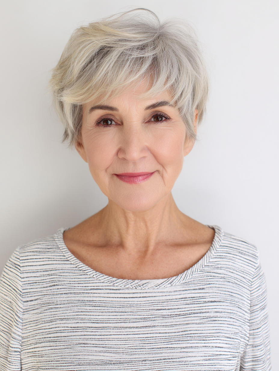 Textured crop with a natural finish for fine hair over 60