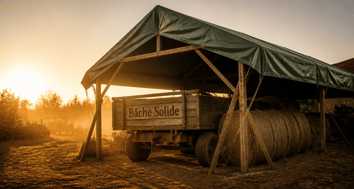 bache solide sur chantier agricole