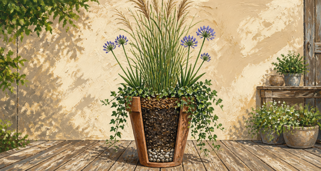 que planter dans un pot haut et étroit sur une terrasse