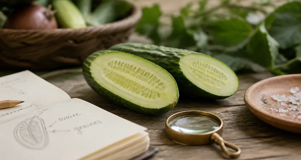 Concombre fruit ou légume : graines au centre, débat botanique