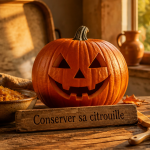 conserver citrouille halloween sur table