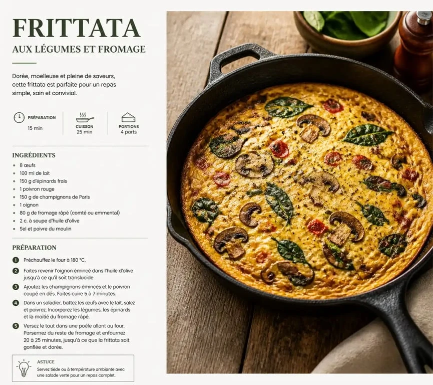 Recette de frittata pour utiliser beaucoup d'œufs