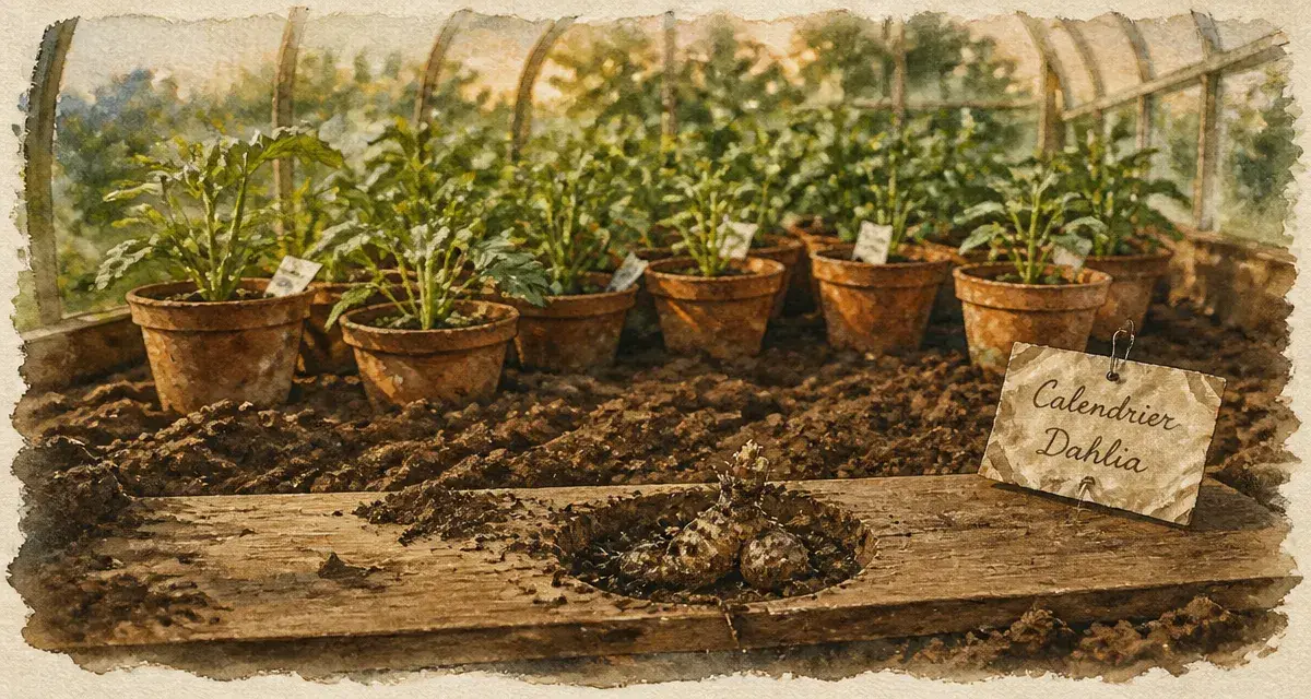 Quand planter les dahlias en pleine terre : tubercules en plantation