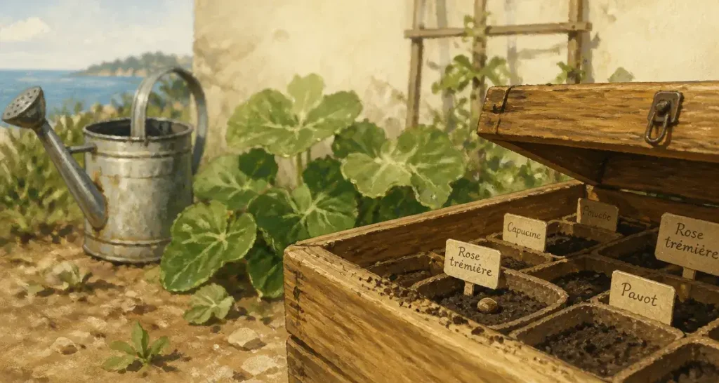 Quand semer rose tremière : graine en godet, semis au potager