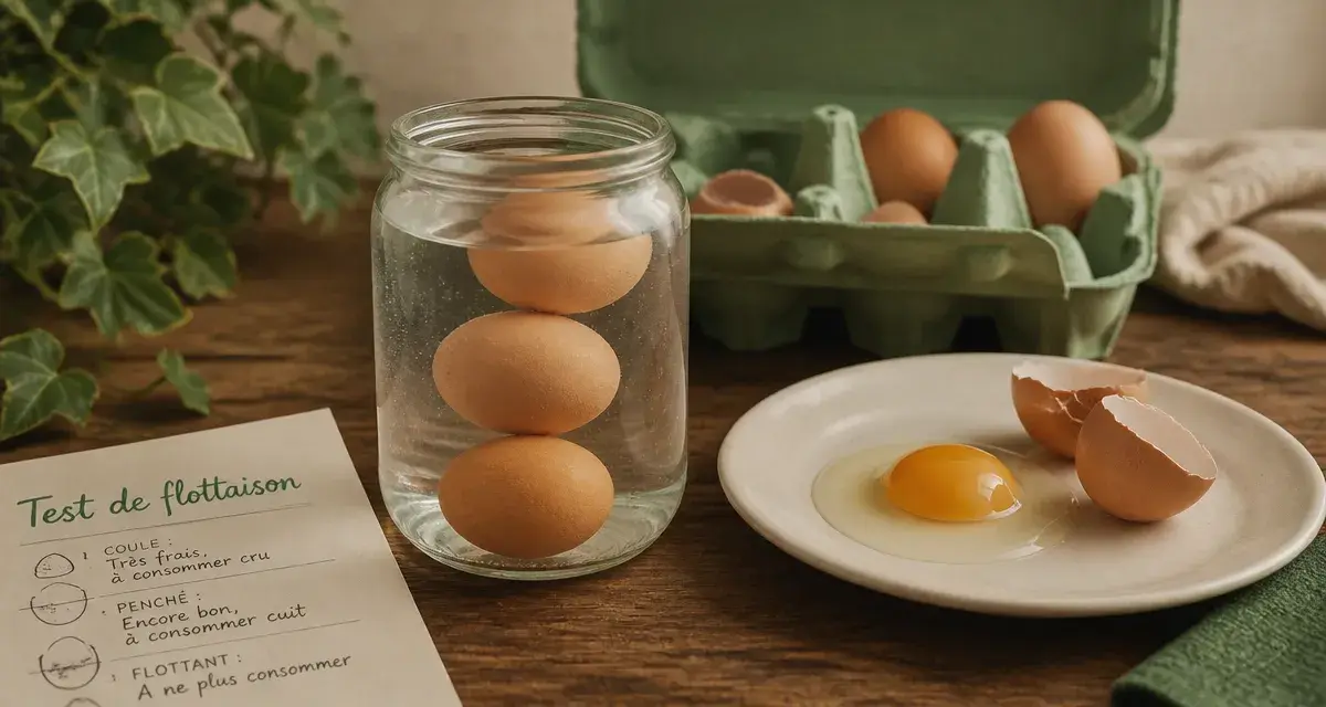 Reconnaître des oeufs frais : test de flottaison dans l’eau froide