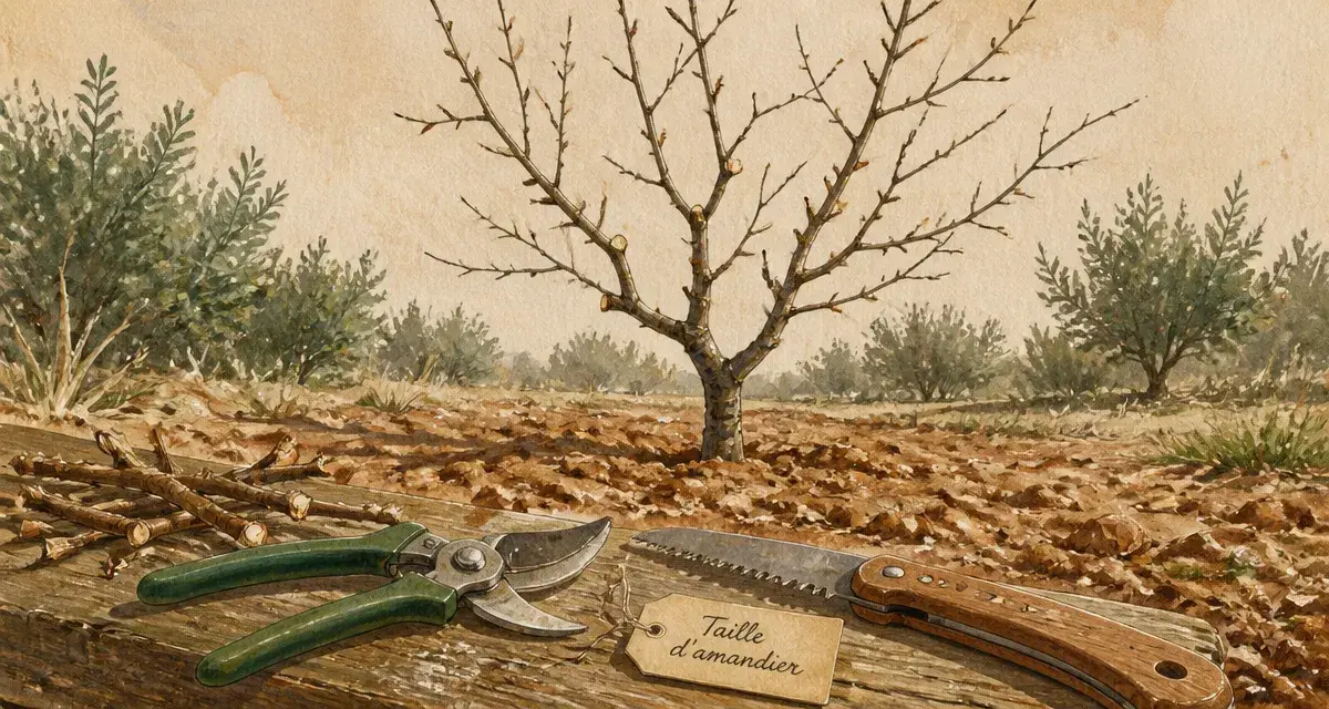 Quand tailler amandier en février : branches taillées