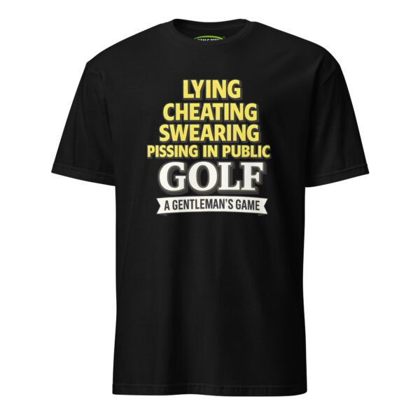 unisex-basic-softstyle-t-shirt-black-front-69bab8810cce2.jpg Funny Golf Gift for Men — Golf “A Gentleman’s Game” Tee