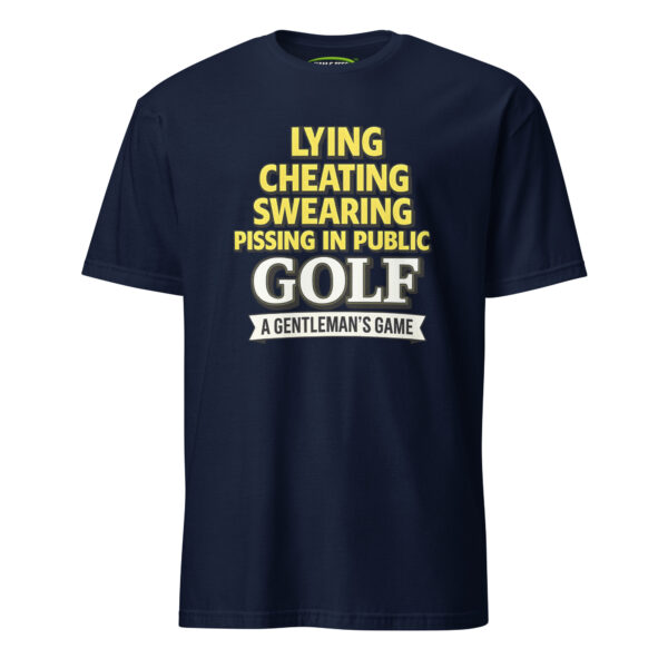 unisex-basic-softstyle-t-shirt-navy-front-69bab8810f304.jpg Funny Golf Gift for Men — Golf “A Gentleman’s Game” Tee