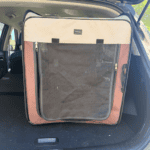 the dog kennel I use for my dog in my SUV