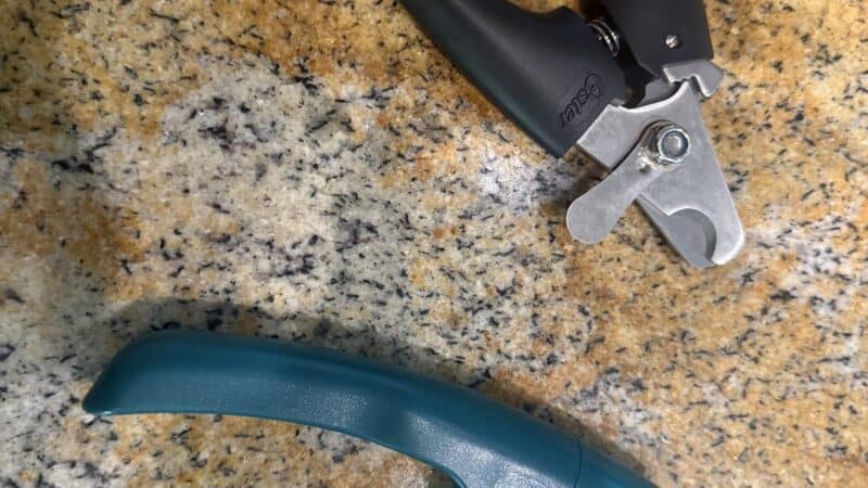 dog nail clippers on countertop