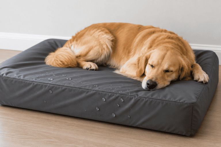 a waterproof dog bed cover for a senior dog