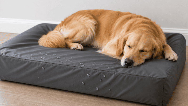 a waterproof dog bed cover for a senior dog