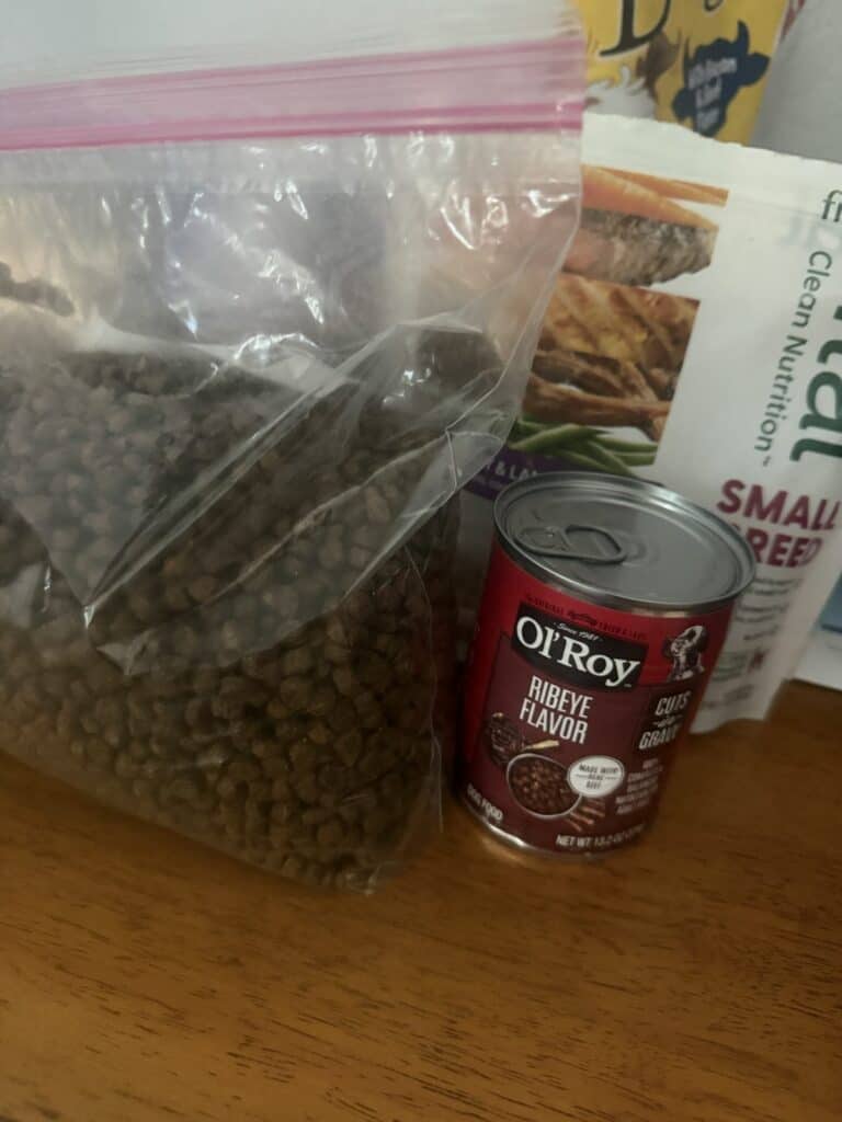 a change of dog food with variety of choices