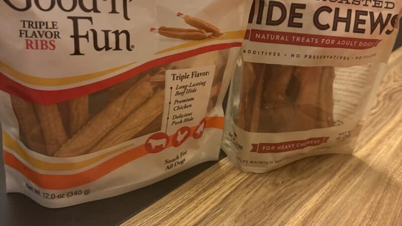 chews for dogs on countertop