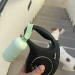 disposable bag dispenser with leash for dog walks