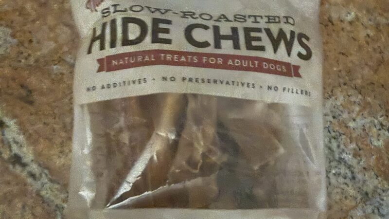 a slow roasted high chews bag on counter