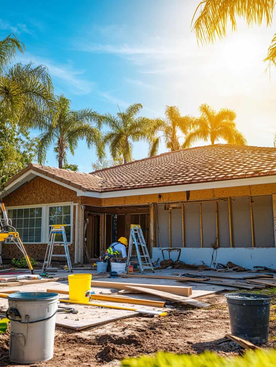 Clearwater home mid remodel, 1970s ranch style structure with siding removed hard money lending