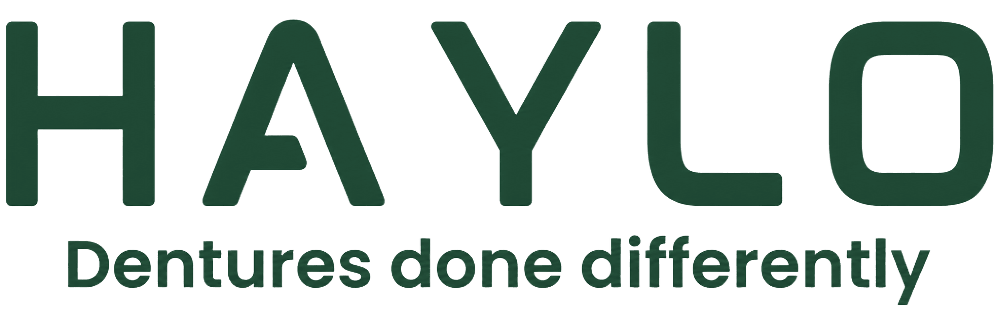 Haylo Dental logo with the slogan 'Dentures done differently' in green text.