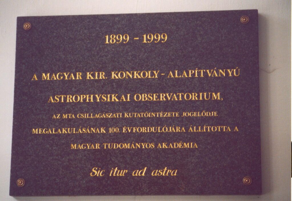 Emléktáblák 126 konkoly thege miklos utca