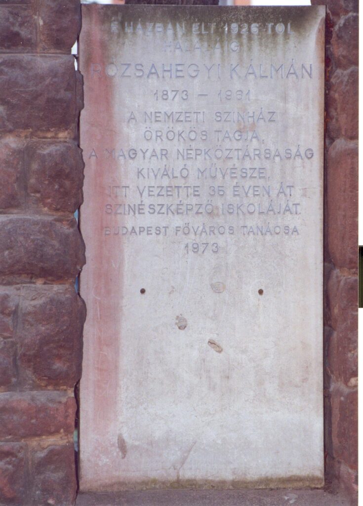 Emléktáblák 207 tartsay vilmos utca 11