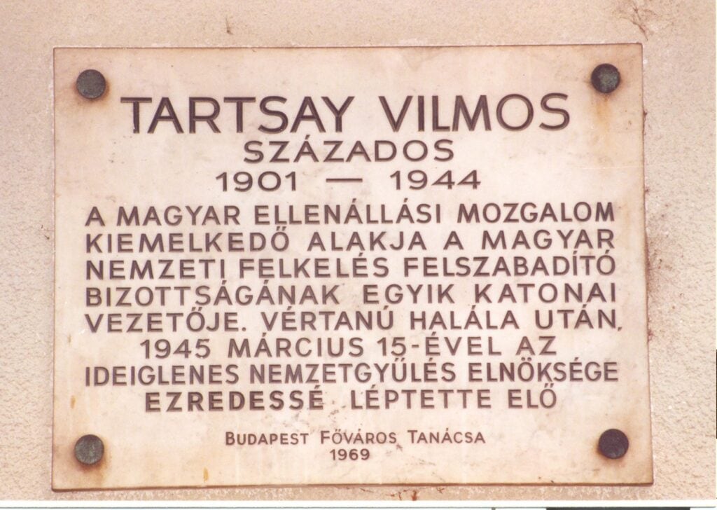 Emléktáblák 206 tartsay vilmos utca 21