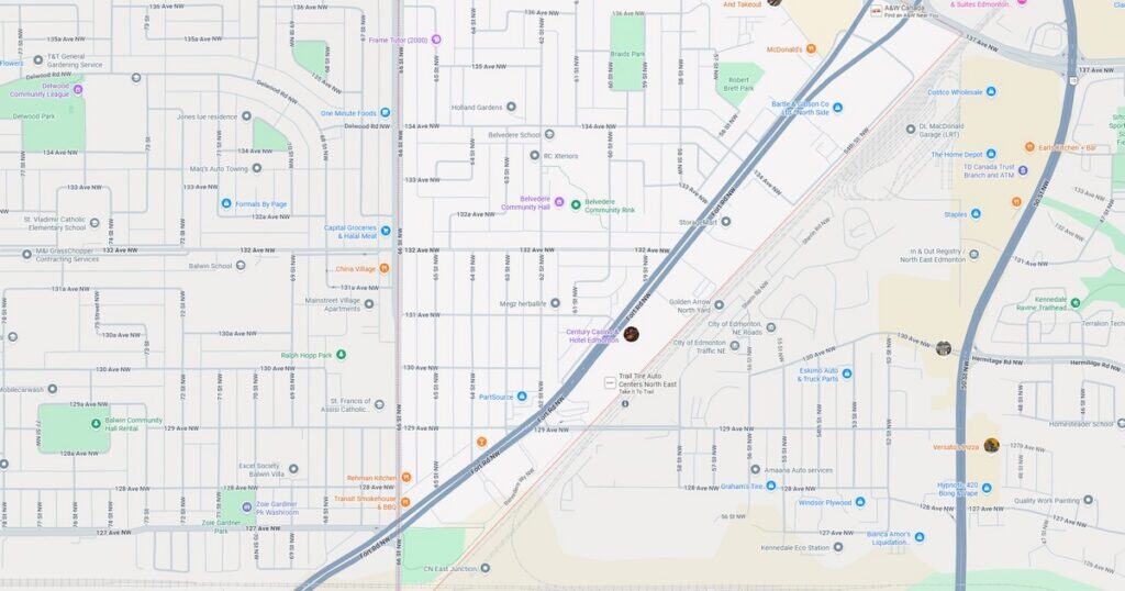 Detailed transit map showing bus and train routes across the city for easy navigation.