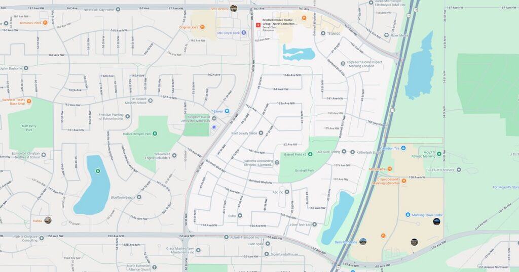 Detailed map of a residential neighborhood featuring lakes, parks, and streets for easy navigation. Highlights include green spaces, water bodies, and local amenities.