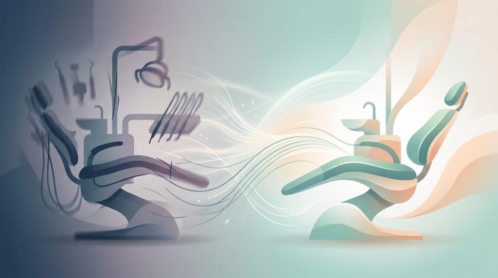 Advanced dental chair and equipment in a modern dental clinic with sleek design and bright lighting.