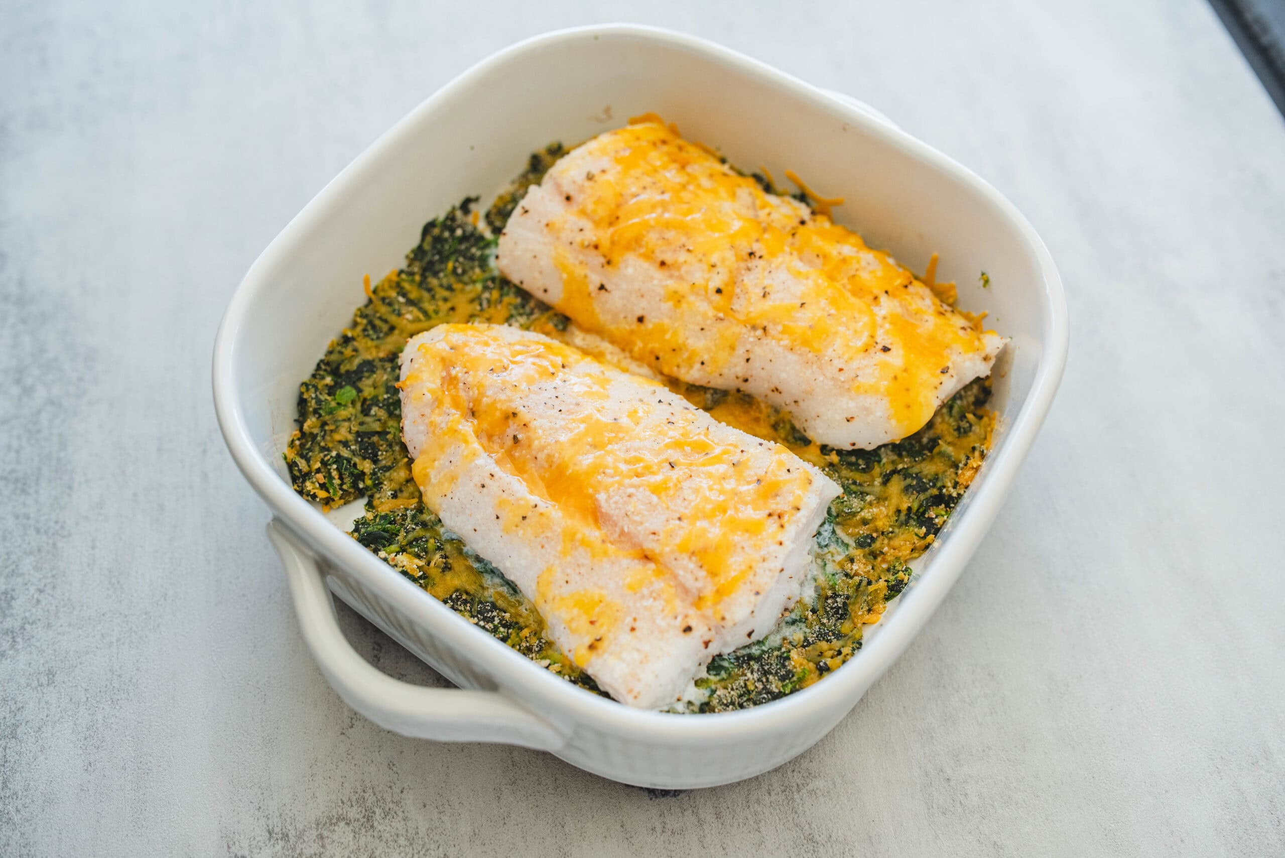 Spinach & Fish Bake - Hey Recipe