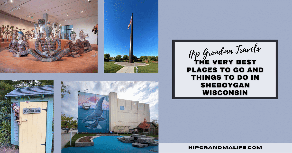 AD image for Things to Do in Sheboygan Wisconsin including images of the Acuity Flat, the Children's Museum, Kohler Art Preservation and Bookworm Gardens and the title