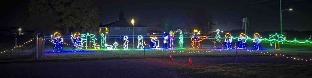 a nativity scene made of lights at Shipshewana Christmas Lights of Joy