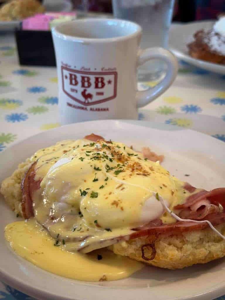 Redneck Benedict at Big, Bad Breakfast with Ham Powder on top.