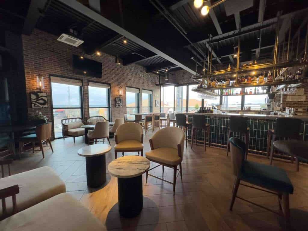 An interior shot of Roll Call rooftop