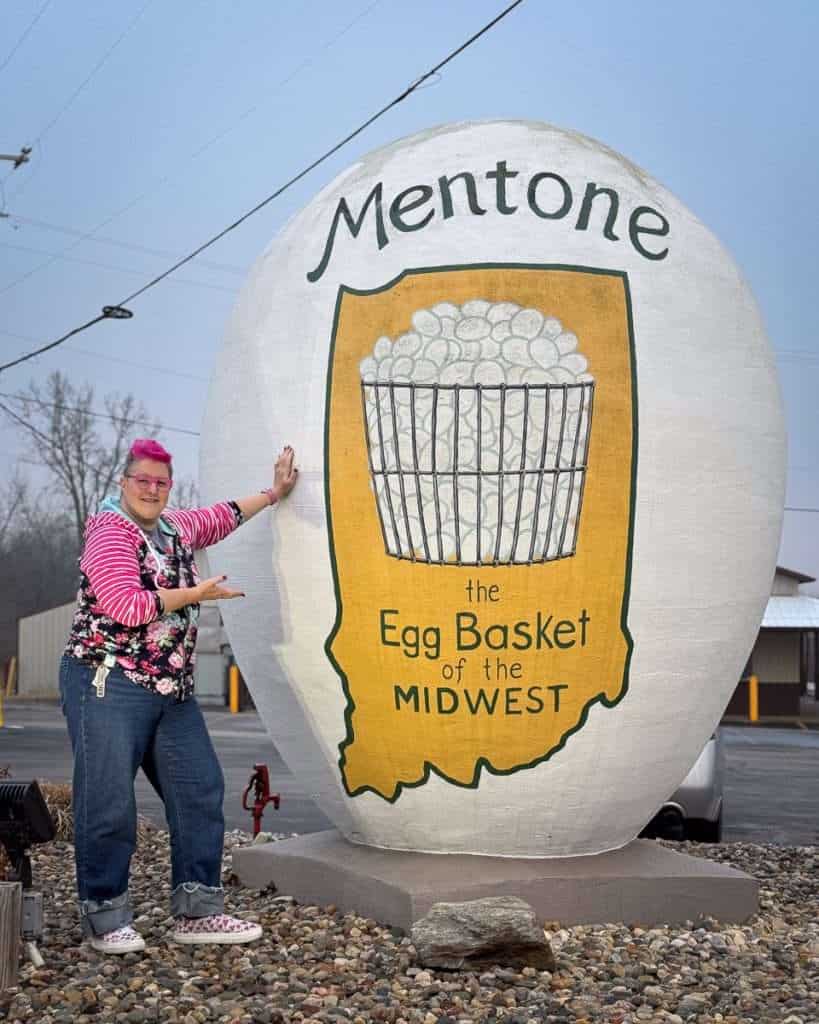 World’s Largest Egg landmark in Mentone, Indiana, known as the Egg Basket of the Midwest