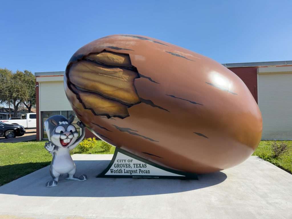 World’s largest pecan in Groves Texas one of the best roadside attractions Texas