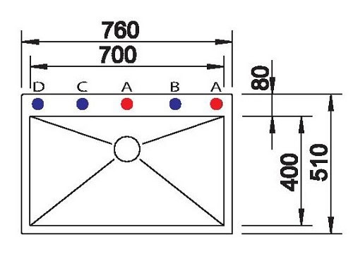 ⁦כיור בלאנקו זירוקס 700ifa⁩ – תמונה ⁦2⁩
