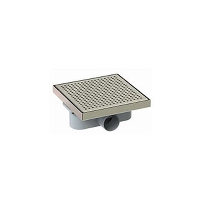תעלת ניקוז מעוצבת SQUARE LEGAL יוקרתית 200x200 מ"מ עם כיסוי נירוסטה 304 וספיקה של 48 ליטר לדקה
