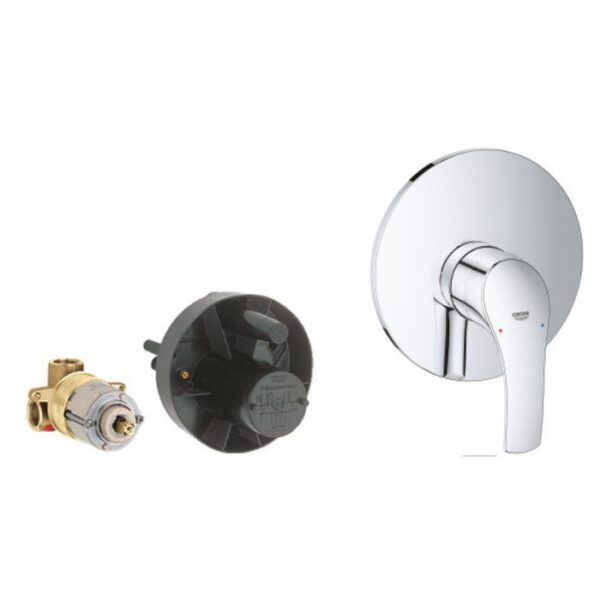 ערכה מלאה חיצונית ופנימית לאינטרפוץ 3 דרך GROHE EUROSMART דגם 33556002 בצבע ניקל
