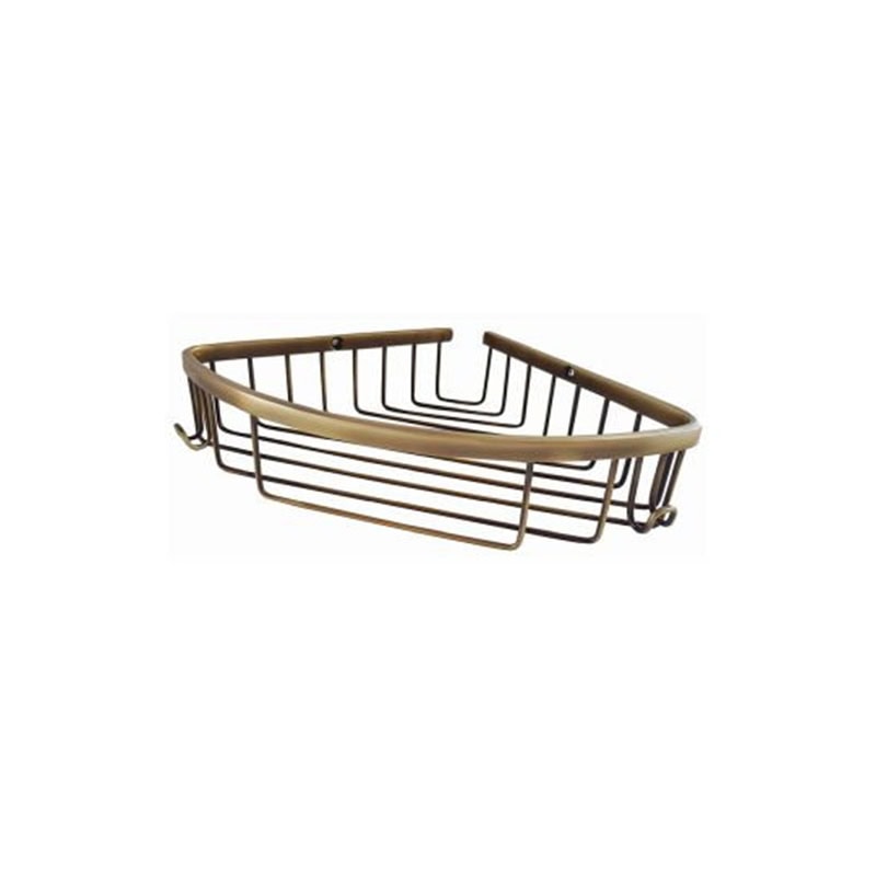 סבונייה רשת פינתית מק"ט 4320BRZ במידות 20x20x6 ס"מ - סבונייה פינתית לאחסון מוצרי רחצה במקלחון