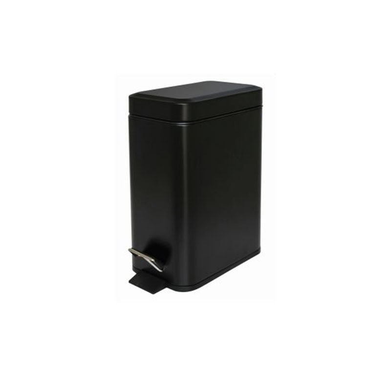 פח אשפה מלבני שחור מט במידות 26x14x30 ס"מ - פח אשפה חסכוני במקום בעיצוב מתוחכם