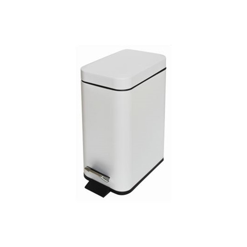 פח אשפה מלבני במידות 26x14x30 ס"מ בגימורי לבן/כרום/שחור מט - פח אשפה חסכוני במקום