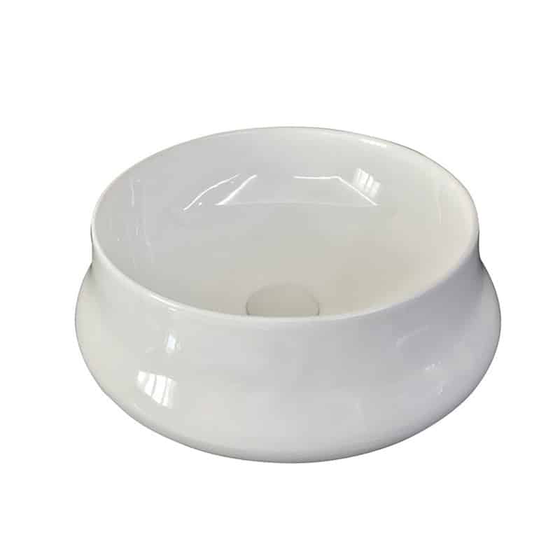 כיור מונח חרס דגם 9447W - כיור חרס 40x40 ס"מ למטבח ואמבטיה - כיור מונח קומפקטי לארון - כיור חרס איכותי 16 ס"מ גובה פרקטי מעוצב