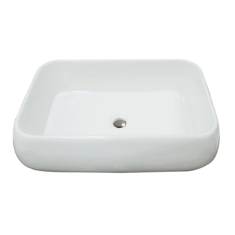 כיור מונח מלבני מעוצב חרס דגם 9846W - כיור חרס גדול 62x42 ס"מ לאמבטיה - כיור מונח מלבני רחב לארון - כיור חרס איכותי 16 ס"מ גובה מרווח מעוצב