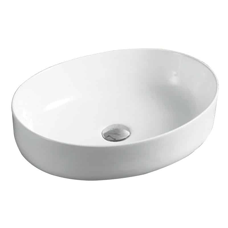 כיור מונח חרס דגם 9853W - כיור חרס 50x35 ס"מ למטבח ואמבטיה - כיור מונח מלבני לארון - כיור חרס איכותי 15 ס"מ גובה פרקטי מעוצב