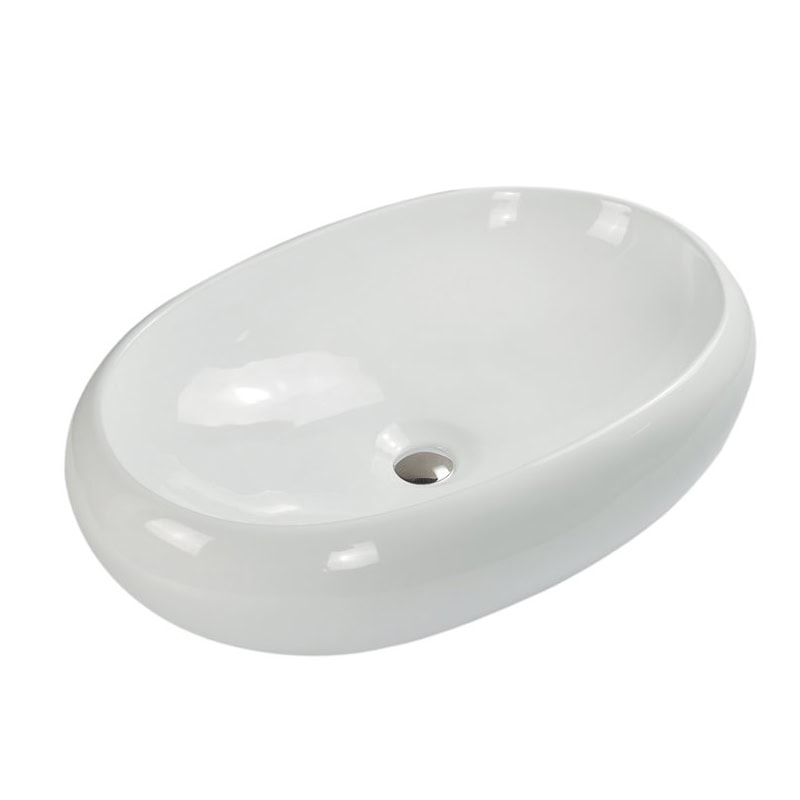 כיור מונח חרס דגם 9854W - כיור חרס 56x33 ס"מ לאמבטיה - כיור מונח לארון - כיור חרס איכותי 14 ס"מ גובה מעוצב