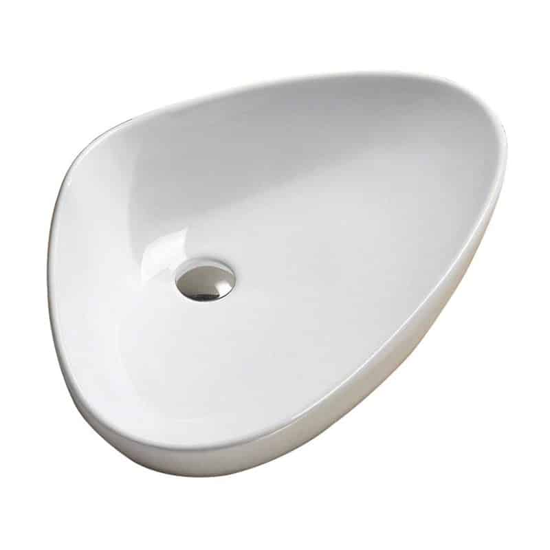 כיור מונח חרס דגם 9856W - כיור חרס 59x39 ס"מ לאמבטיה - כיור מונח גדול לארון - כיור חרס איכותי 13 ס"מ גובה מרווח מעוצב