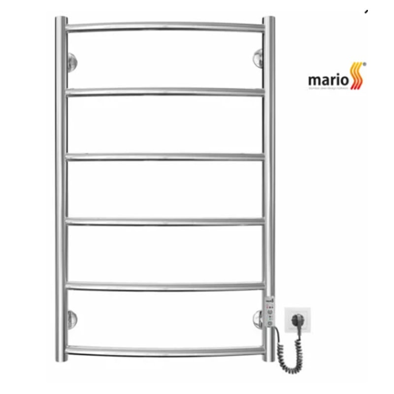 מחמם מגבות חשמלי Mario בכרום מבריק 80X50 ס"מ עם תרמוסטט וטיימר חכם