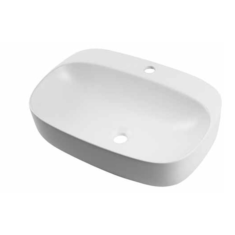 כיור מונח חרס לבן מט דגם שורבט 60x42 ס"מ - כיור חרס גדול למטבח ואמבטיה - כיור מונח לבן מט רחב לארון - כיור חרס איכותי 15 ס"מ גובה מרווח ונוח