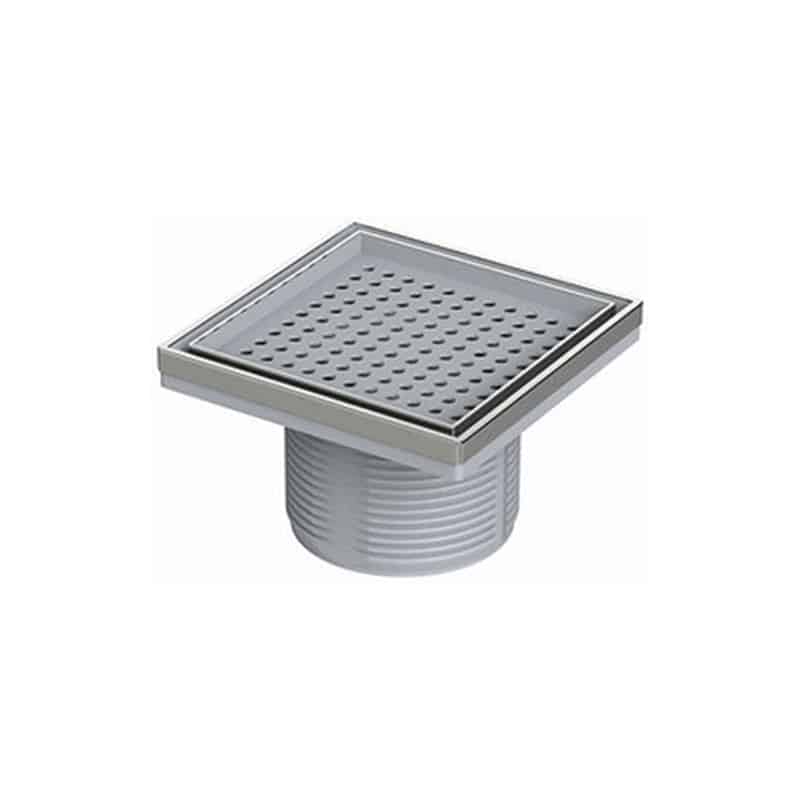 תעלת ניקוז ELIT 15x15 ס"מ למקלחון עם עיצוב מילוי ריצוף, יציאה 100 מ"מ ואפשרות התקנת קומקום 4 צול